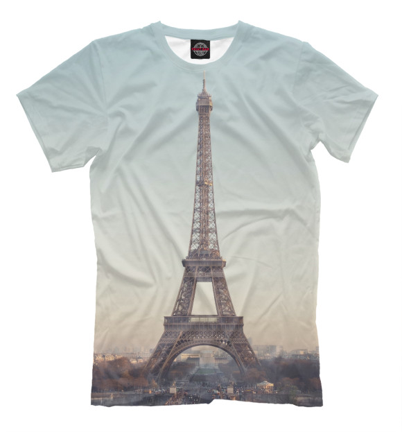 Мужская футболка с изображением Эйфелева башня цвета Белый