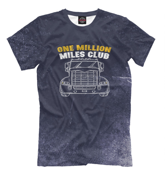 Мужская футболка с изображением One Million Miles Club цвета Белый