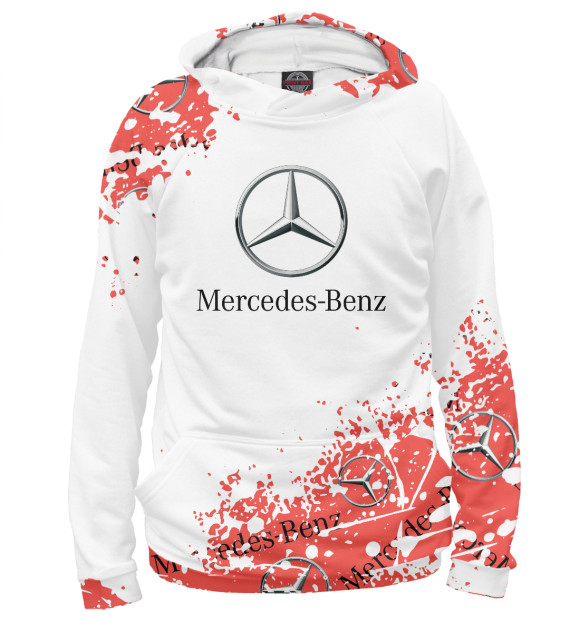 Худи для девочки с изображением Mercedes-Benz цвета Белый