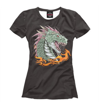 Женская футболка Дракон в огне