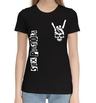 Хлопковая футболка для девочек Sex Pistols Рок Символ на темном