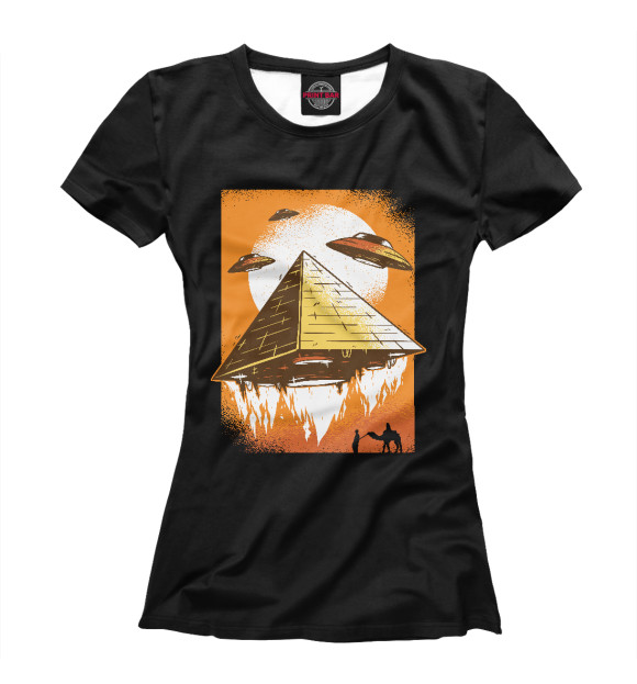 Женская футболка с изображением Пирамиды НЛО цвета Белый