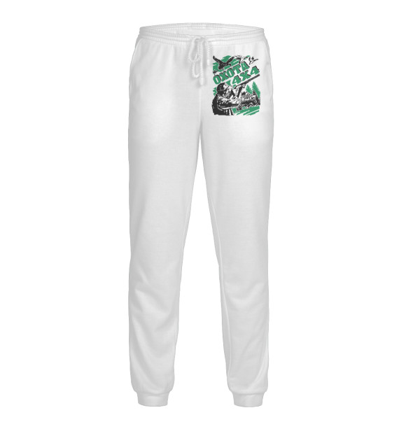 Мужские спортивные штаны с изображением Охота цвета Белый