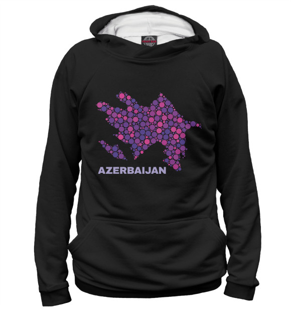 Худи для девочки с изображением Azerbaijan цвета Белый