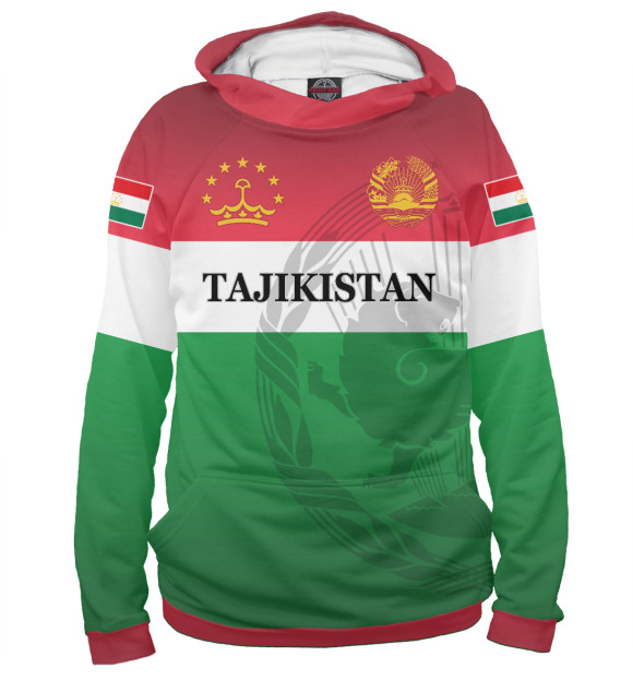 Худи для девочки с изображением Таджикистан цвета Белый