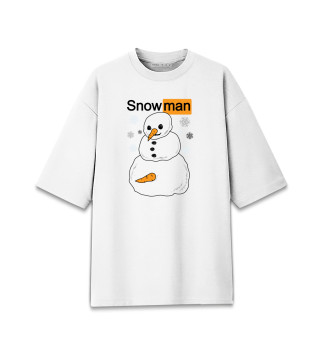 Женская футболка оверсайз Снеговик