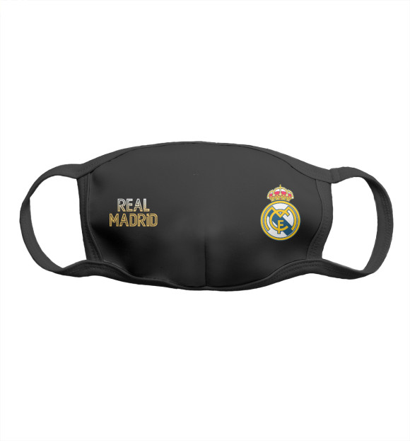 Маска тканевая с изображением Real Madrid Gold цвета Белый
