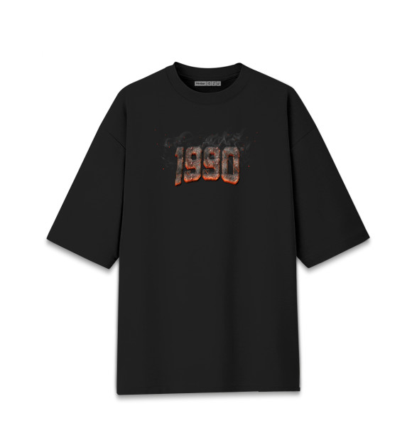 Женская футболка оверсайз с изображением 1990 цвета Черный