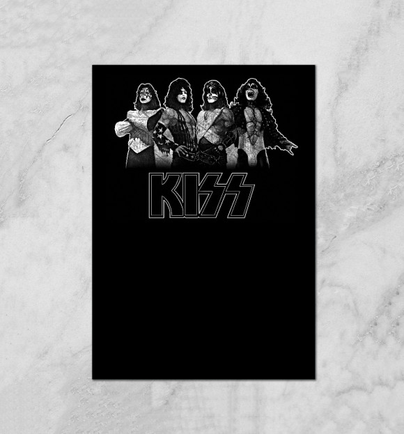 Плакат с изображением Рок группа KISS цвета Белый