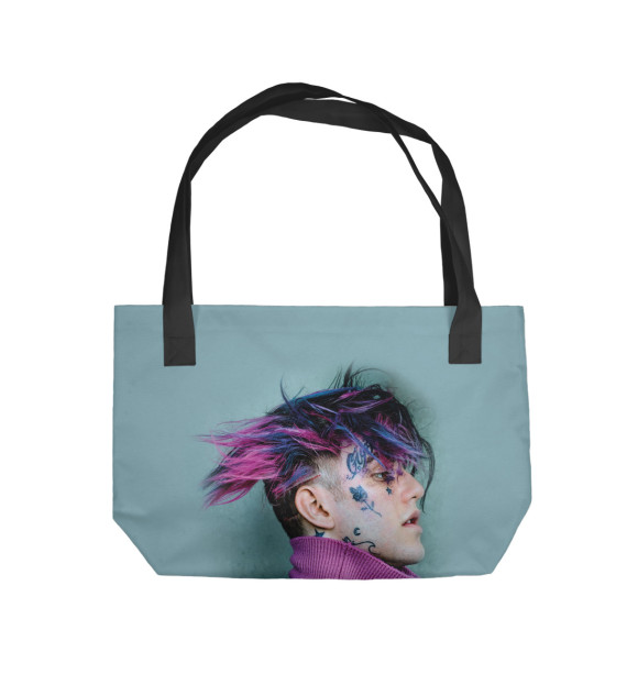 Пляжная сумка с изображением Lil Peep цвета 