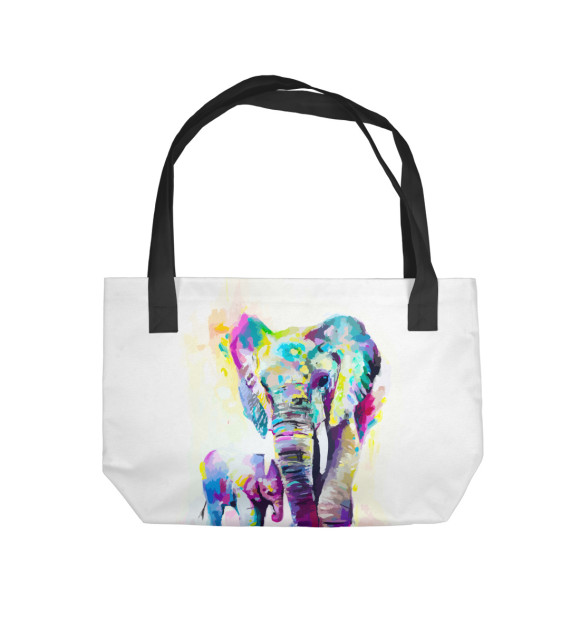 Пляжная сумка с изображением Слоны цвета 