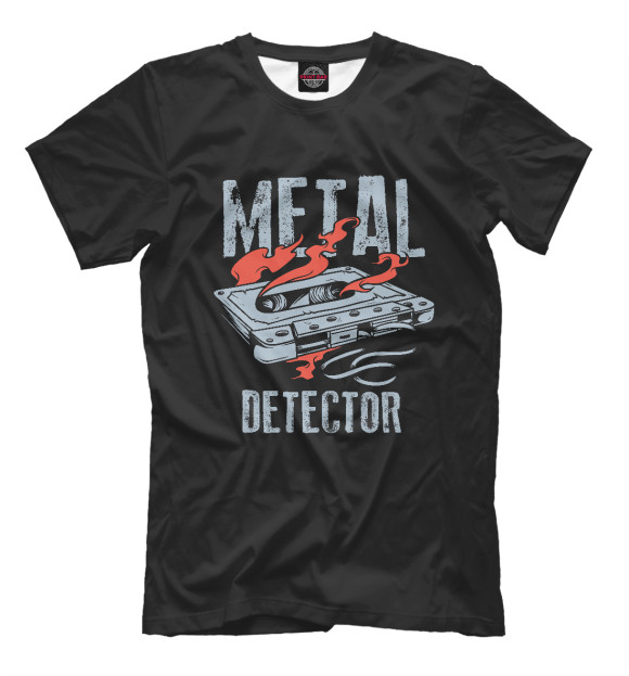 Мужская футболка с изображением Metal detector цвета Черный