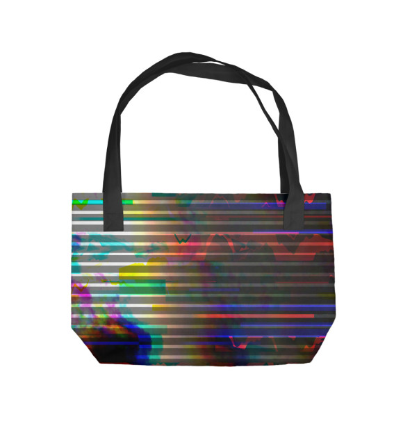 Пляжная сумка с изображением Оптические полосы цвета 