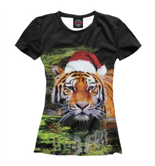 Женская футболка Новогодний тигр