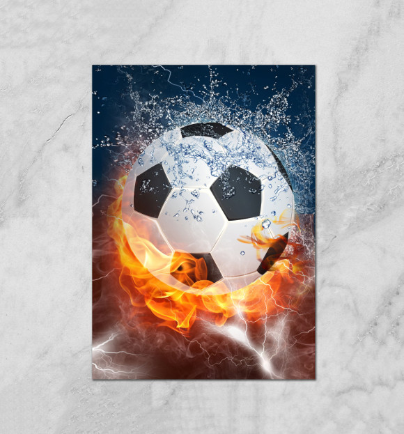 Плакат с изображением Футбол цвета Белый