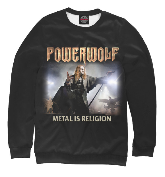 Мужской свитшот с изображением Powerwolf - Attila Dorn цвета Белый