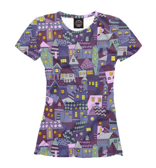 Женская футболка Фиолетовые дома
