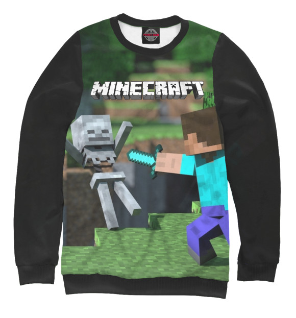 Свитшот для мальчиков с изображением Minecraft цвета Белый