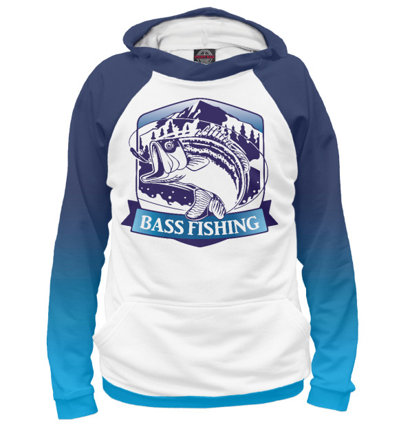 Худи для девочки с изображением Bass fishing цвета Белый