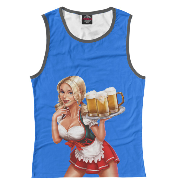 Майка для девочки с изображением Girl with beer цвета Белый