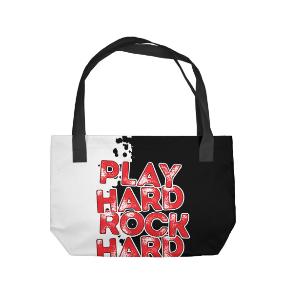 Пляжная сумка с изображением Play hard rock hard цвета 