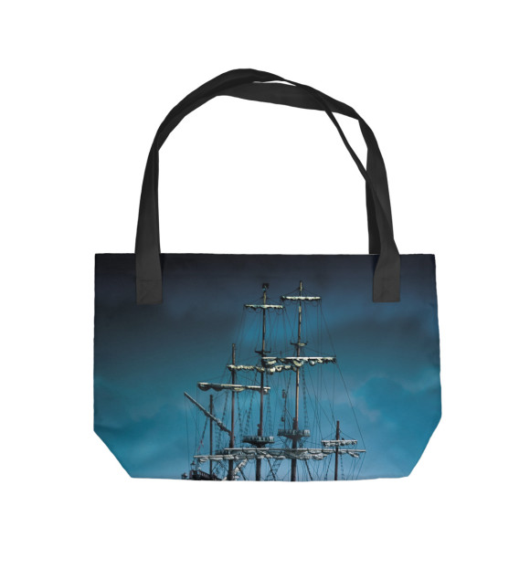 Пляжная сумка с изображением Пиратский корабль цвета 