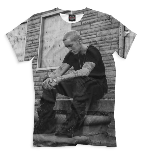 Мужская футболка с изображением Eminem цвета Серый