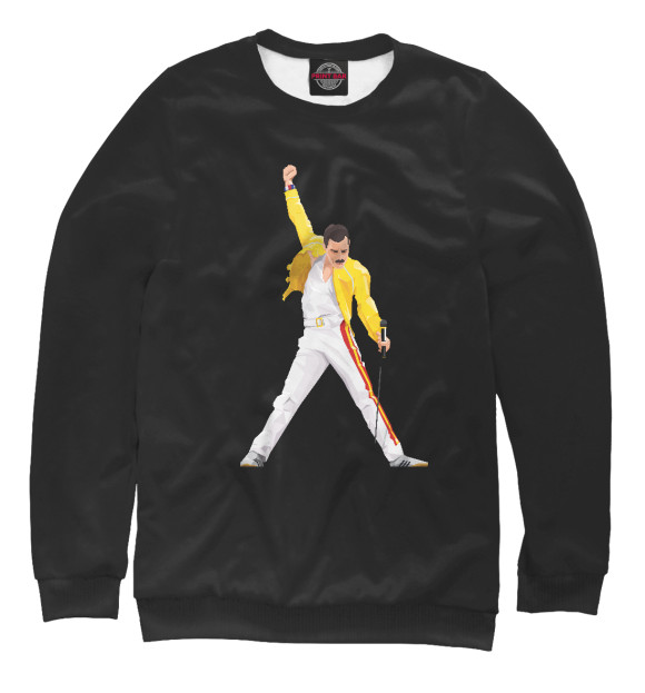 Свитшот для девочек с изображением Freddie Mercury цвета Белый