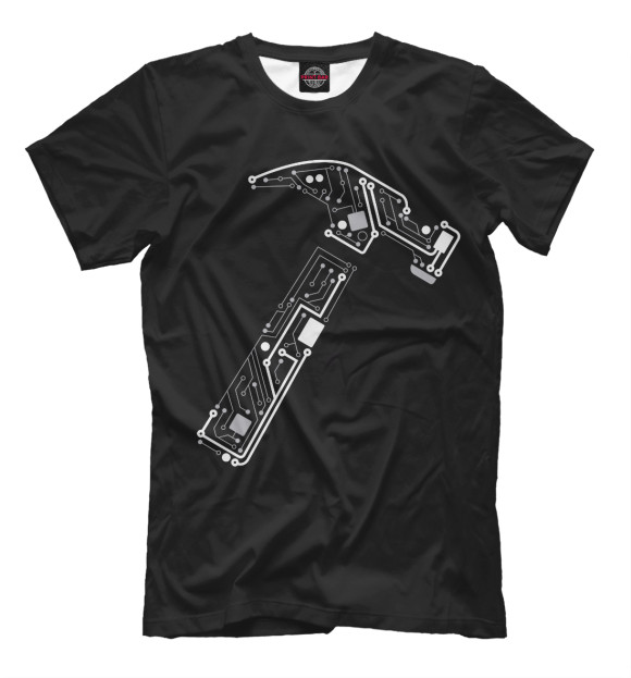 Мужская футболка с изображением Инструмент айтишника цвета Черный