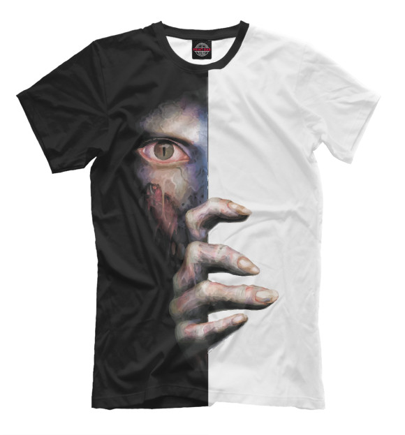 Мужская футболка с изображением Зомби цвета Молочно-белый