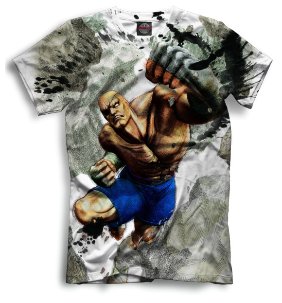 Мужская футболка с изображением Street Fighter цвета Черный