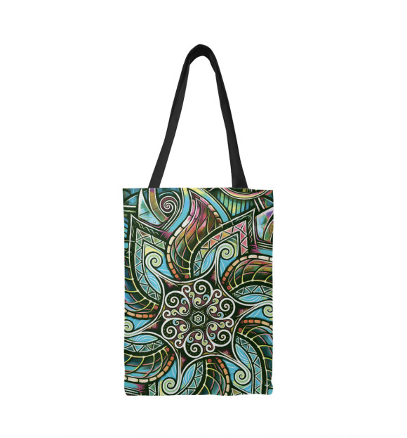 Сумка-шоппер с изображением Мандала Защитный Спиральный Цветок цвета 