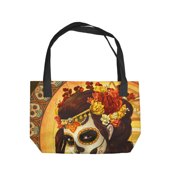 Пляжная сумка с изображением День мёртвых, Мексика цвета 