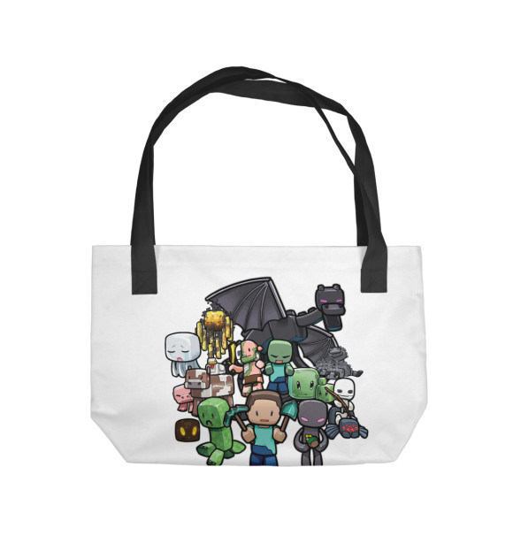 Пляжная сумка с изображением Minecraft цвета 