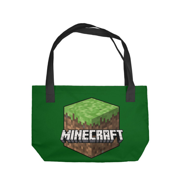 Пляжная сумка с изображением Minecraft Grass цвета 