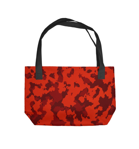 Пляжная сумка с изображением Красный Камуфляж цвета 