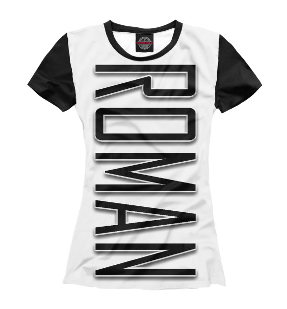 Женская футболка с изображением Roman-black цвета Белый