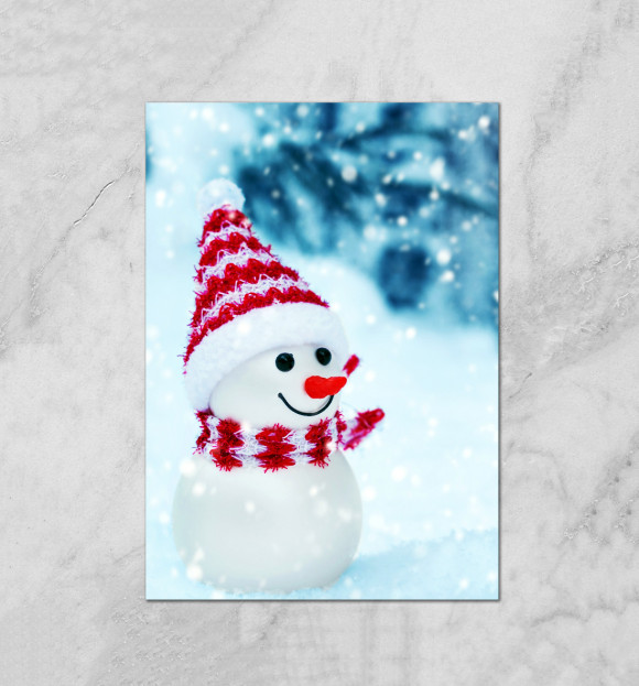 Плакат с изображением Snowman цвета Белый
