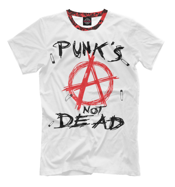 Мужская футболка с изображением Punks not dead цвета Белый