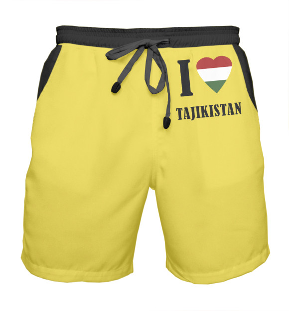 Мужские шорты с изображением I love Tajikistan цвета Белый