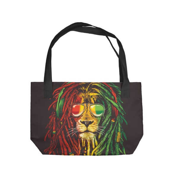 Пляжная сумка с изображением Лев с дредами цвета 