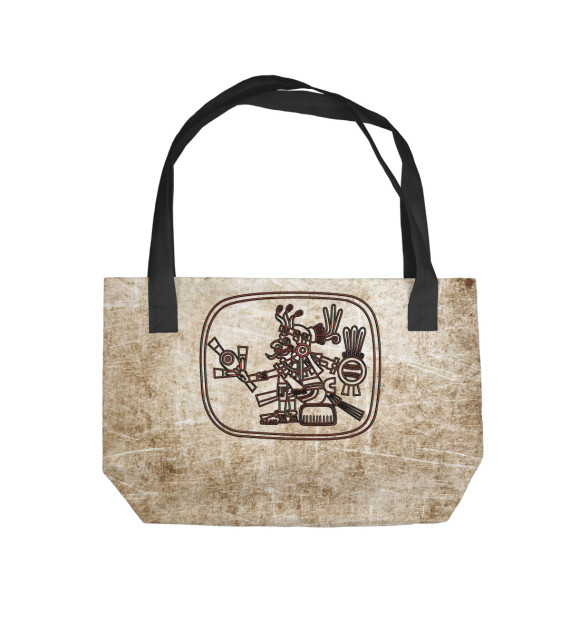 Пляжная сумка с изображением петроглиф майя цвета 