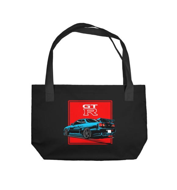 Пляжная сумка с изображением Nissan Skyline Gtr R34 цвета 