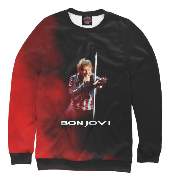 Свитшот для мальчиков с изображением Bon Jovi цвета Белый