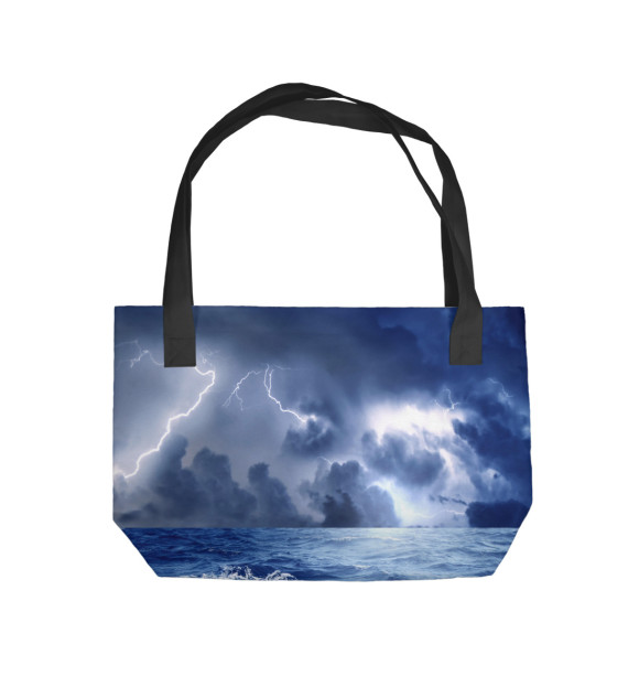 Пляжная сумка с изображением Грозовой шторм цвета 