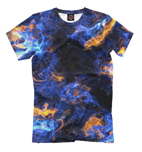 Мужская футболка с изображением Космическая пыль цвета Молочно-белый