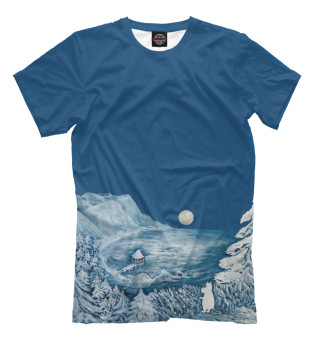 Мужская футболка Волшебная зима в Муми-Доле