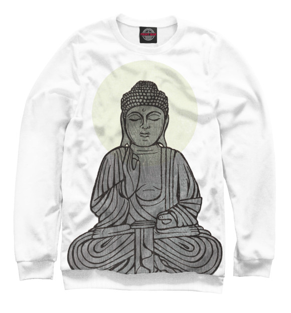 Мужской свитшот с изображением Buddha Shakyamuni цвета Белый