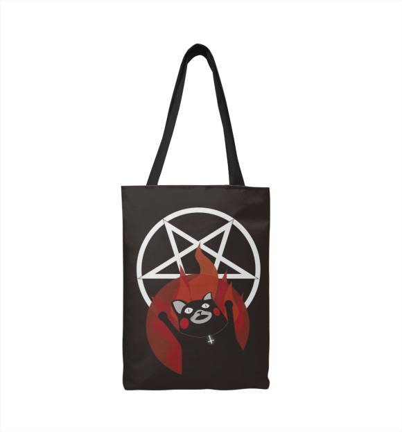 Сумка-шоппер с изображением Злой котэ 666 цвета 