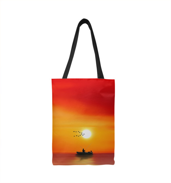 Сумка-шоппер с изображением Красный закат цвета 